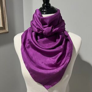 Vintage Purple Silky Scarf 32" x 34"